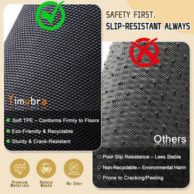 Yimobra outdoor mat cleans easily with shake, vacuum, or hose rinse.