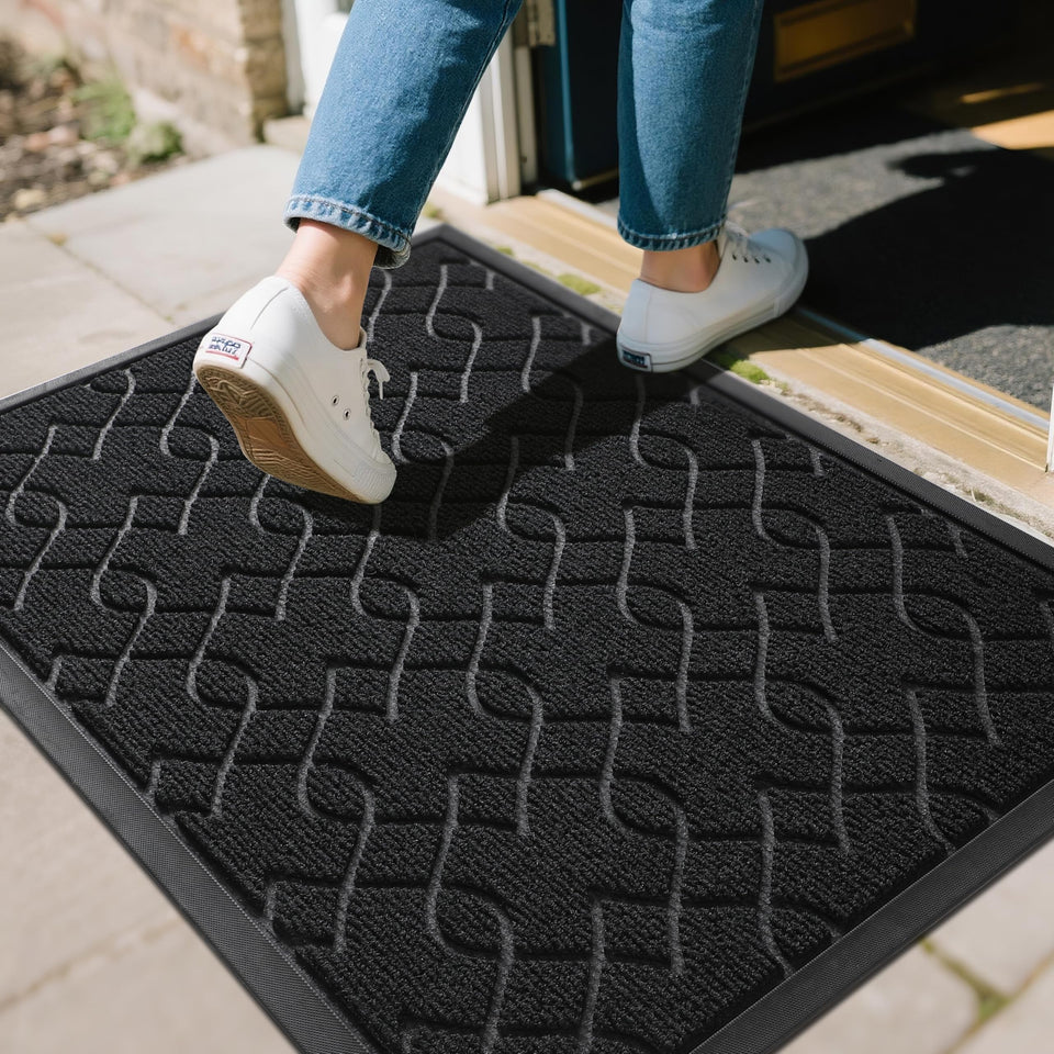 Yimobra outdoor mat at the front door with dirt capture to keep interiors clean.