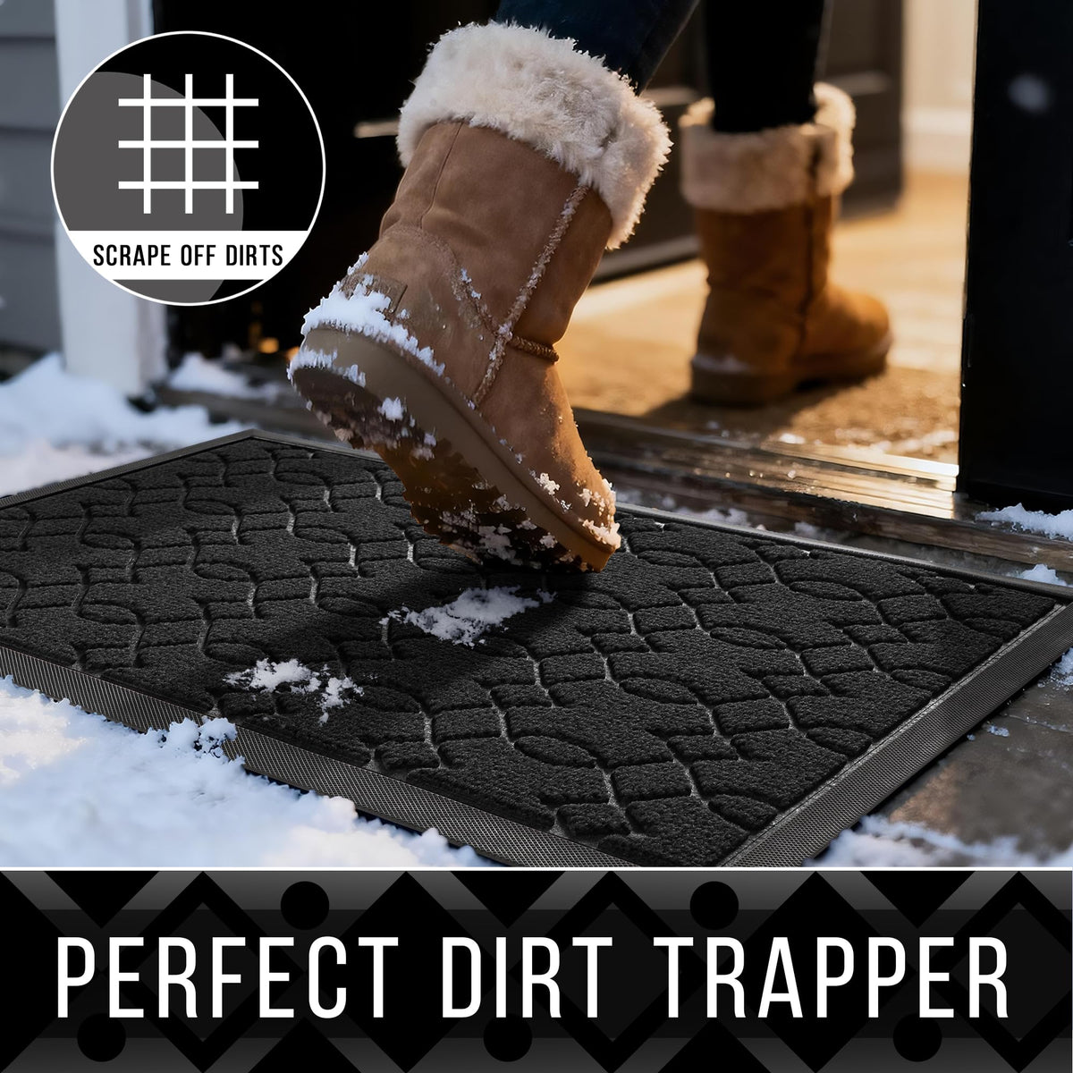 Yimobra outdoor mat non-slip backing keeps entry safe and in place.