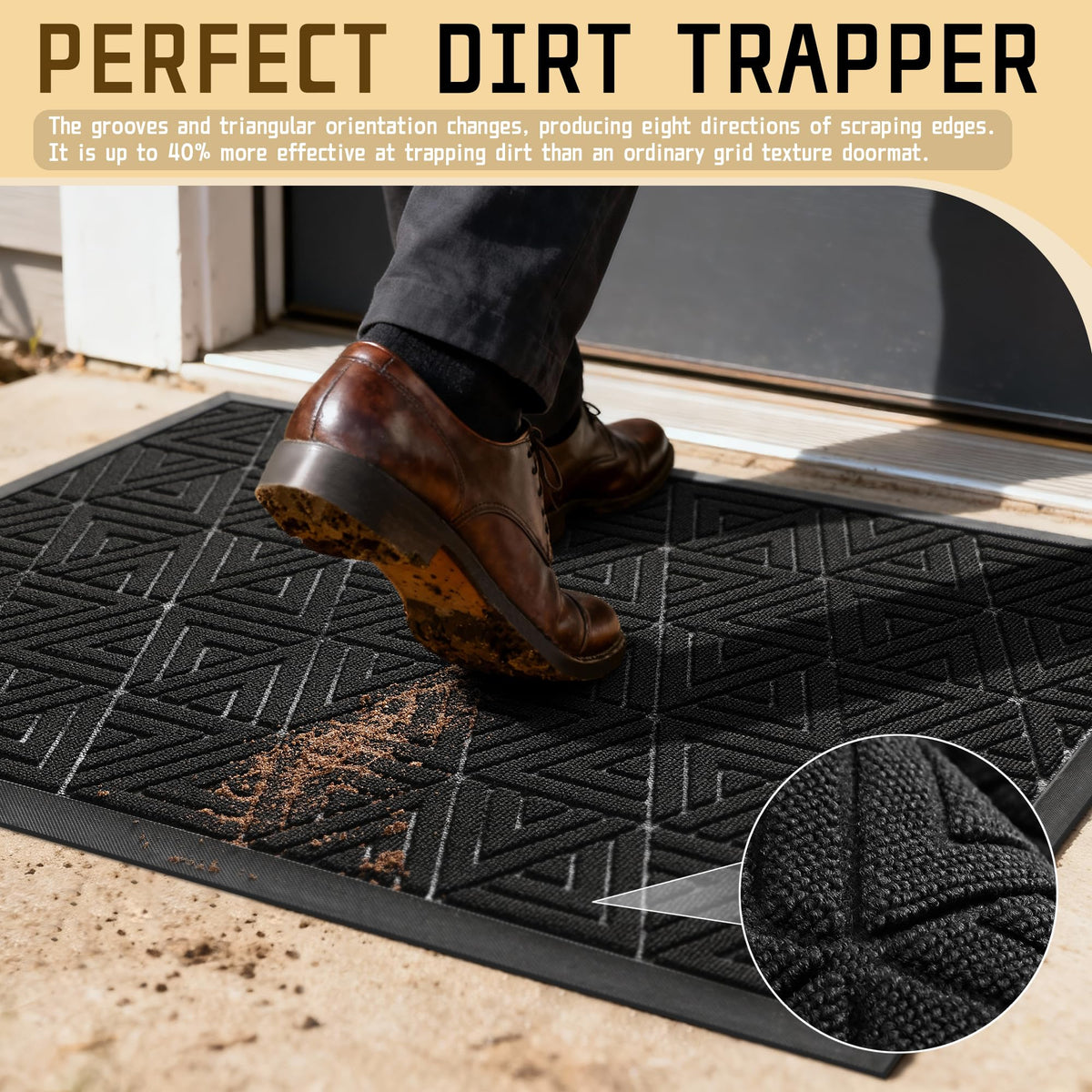 Yimobra non-slip bottom keeps entryways safe on tile and wood.