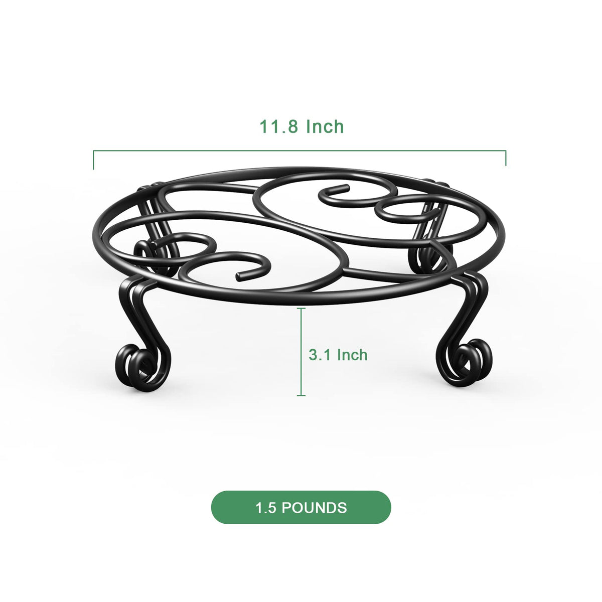 Yimobra 11.8in stand fits large pots trees or vases in home settings.