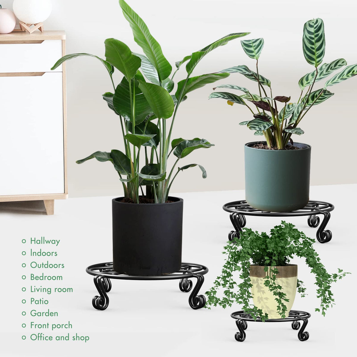Yimobra 11.8in stand offers versatile indoor or outdoor placement for decor.