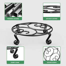 Yimobra round plant stand 11.8in side view demonstrates balanced support for large planters.