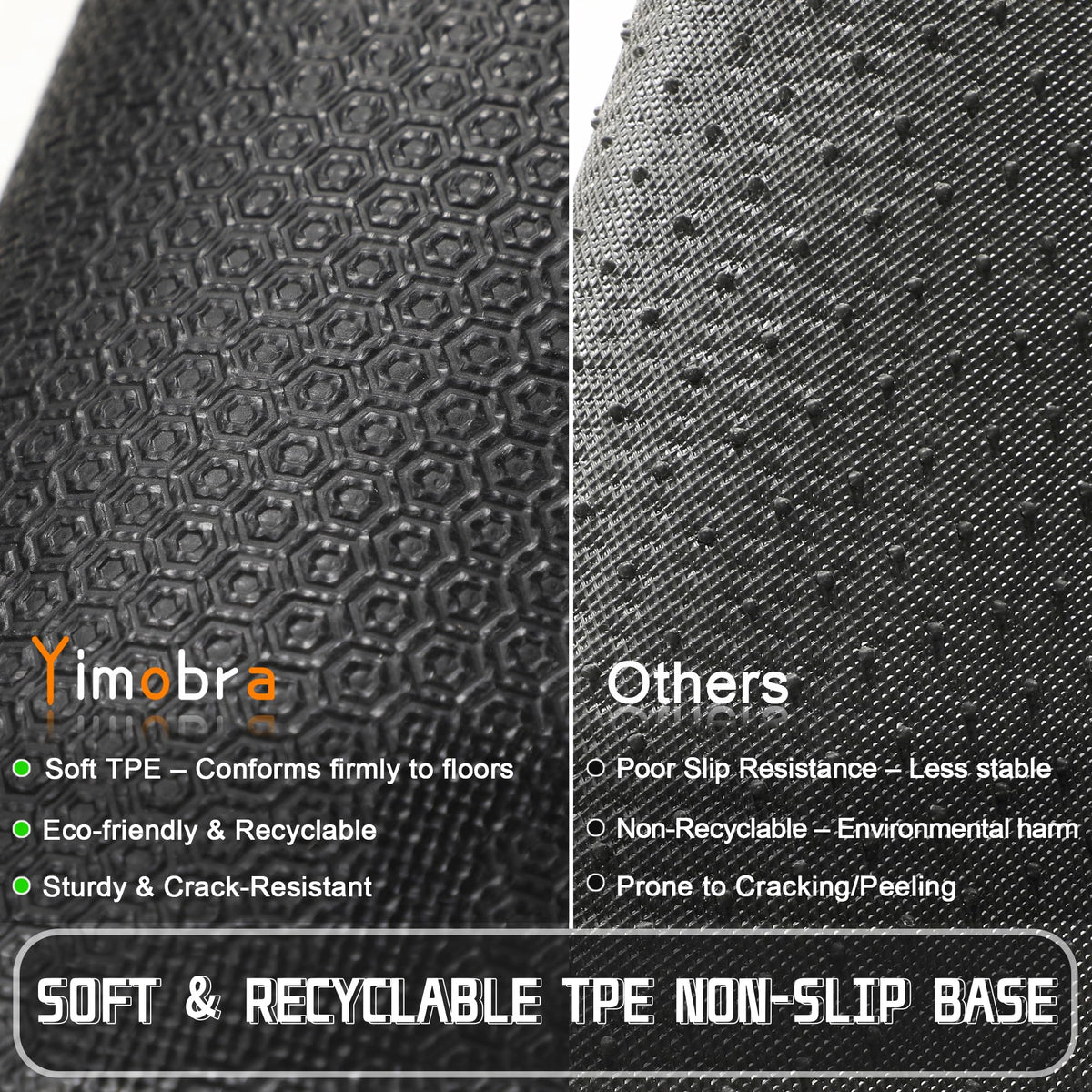 Yimobra heavy-duty door mat endures rain, sun, and snow while remaining flexible.