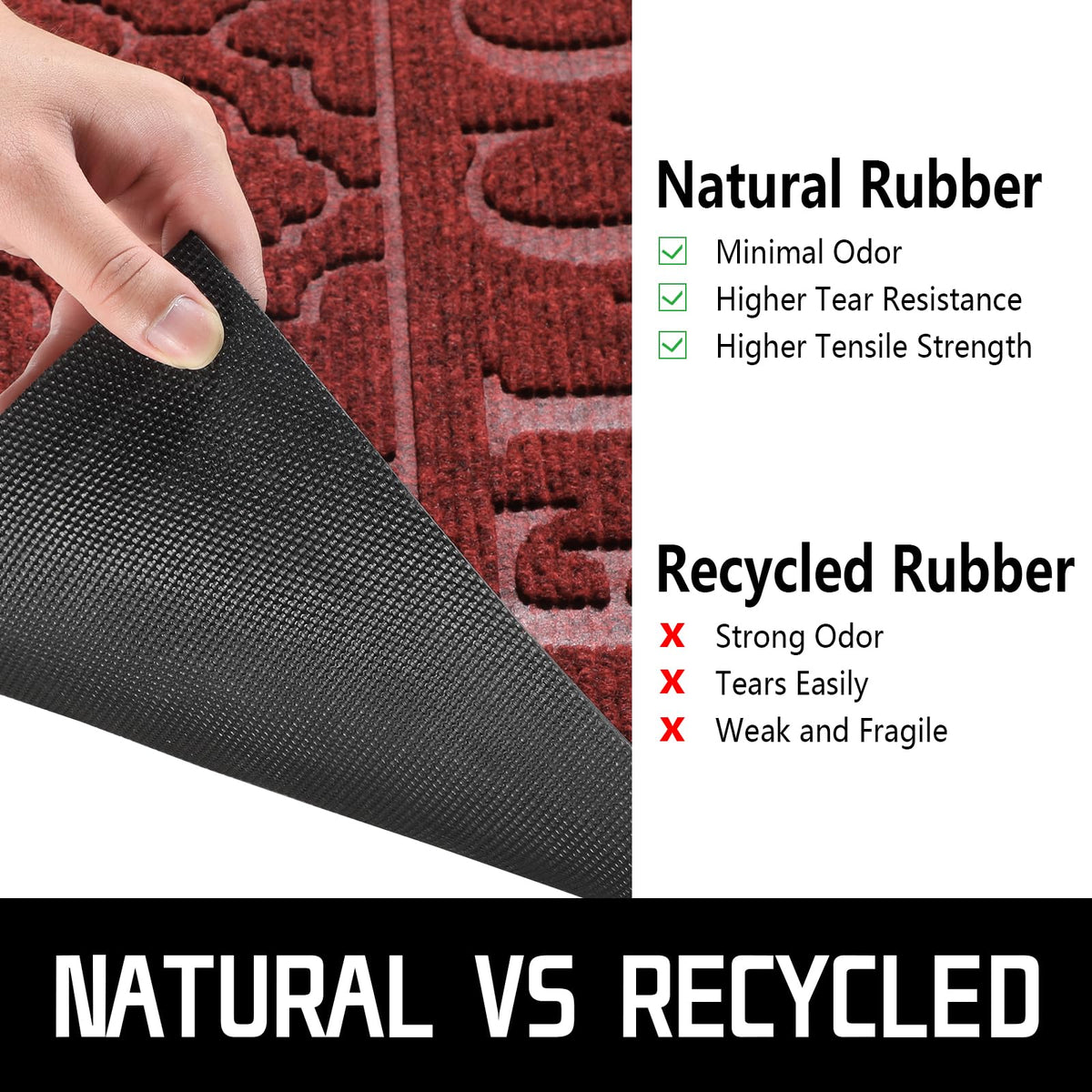 Yimobra red weatherproof mat for all-weather entrances.