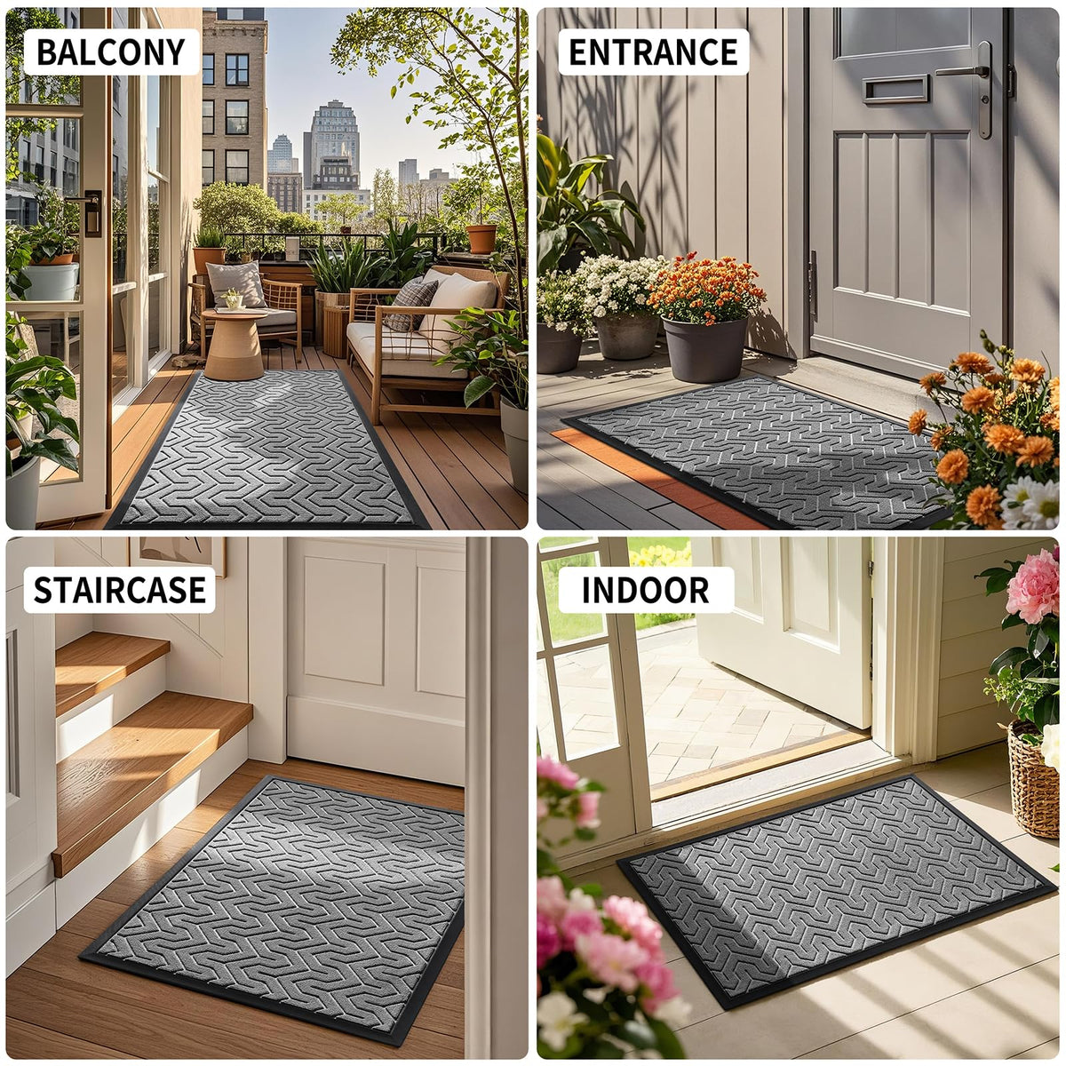 Yimobra front door mat 29.5x17 demonstrates sturdy construction.