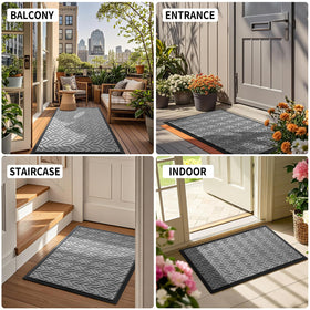 Yimobra front door mat 29.5x17 demonstrates sturdy construction.