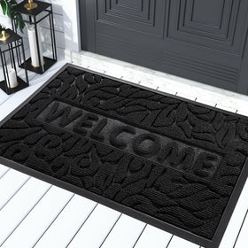 Yimobra Welcome Mat with dirt capture grooves protects floors at the entry.
