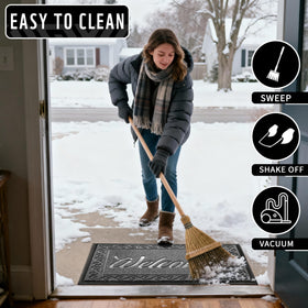 Yimobra easy-clean mat cleans by vacuuming, sweeping, or rinsing