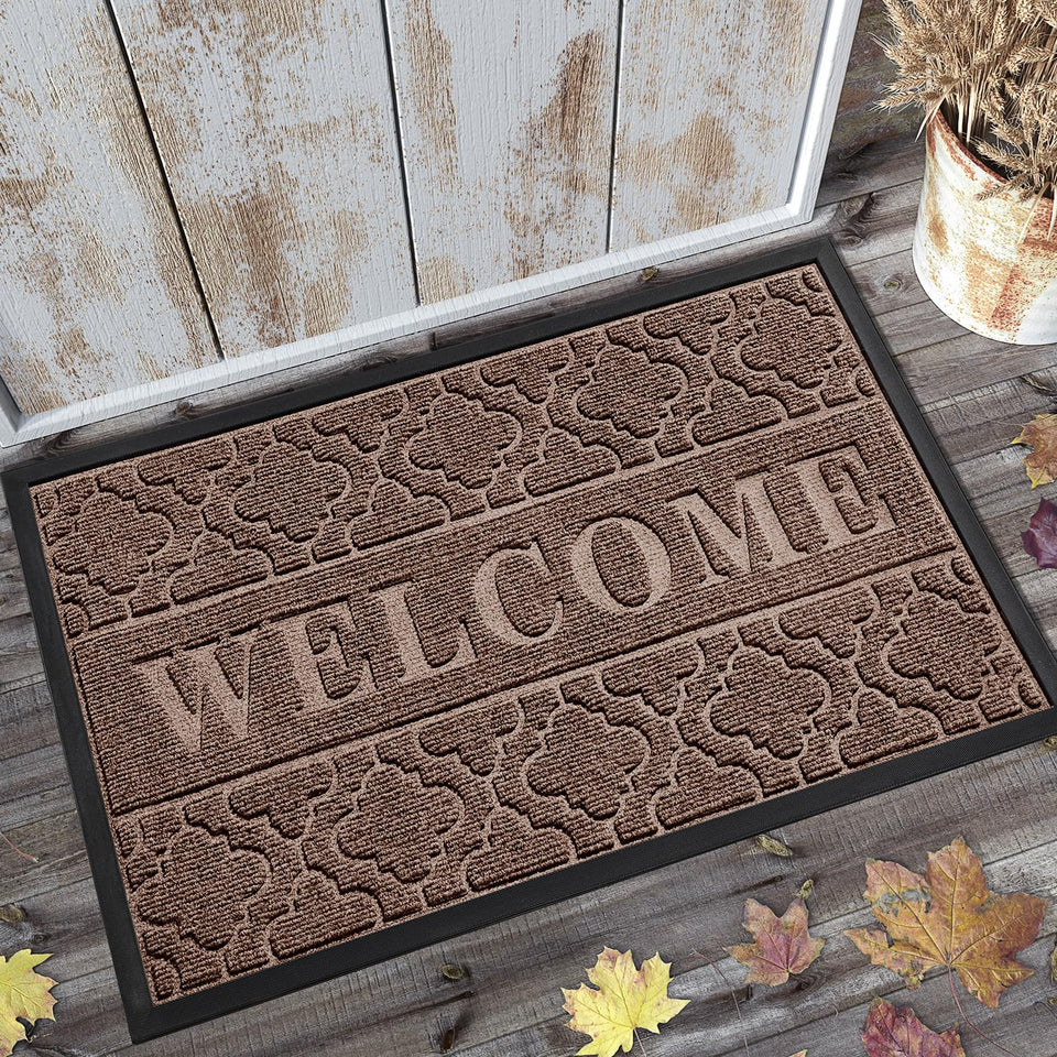 Yimobra Welcome Mat with groove pattern captures dirt at the entrance.