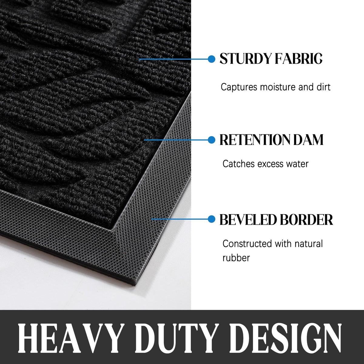 Yimobra Welcome Mat non-slip backing helps prevent slips at doorways.