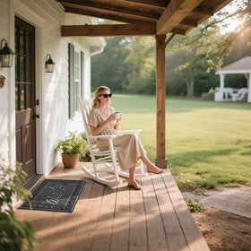 Yimobra Welcome Mat non-slip rubber backing prevents shifting on floors.