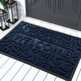 Yimobra outdoor welcome mat at the front door traps dirt and moisture