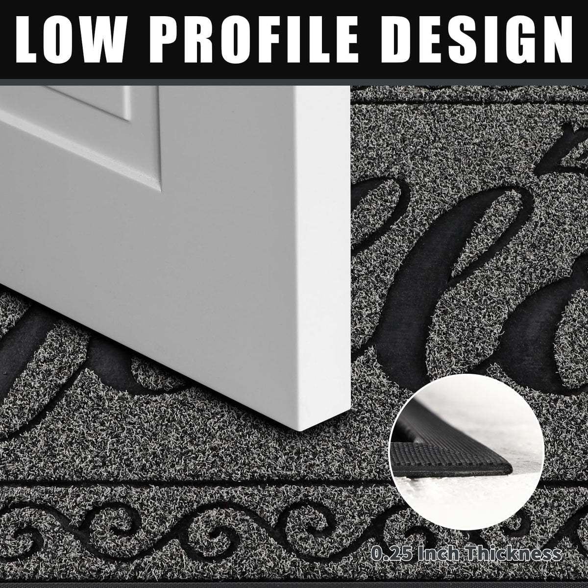 Yimobra welcome mat outdoor indoor use withstands high-traffic entryways.