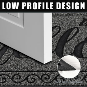 Yimobra welcome mat outdoor indoor use withstands high-traffic entryways.