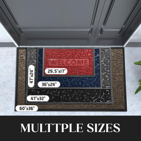 Yimobra Welcome Mat outdoor non-slip backing stabilizes the mat at the doorway