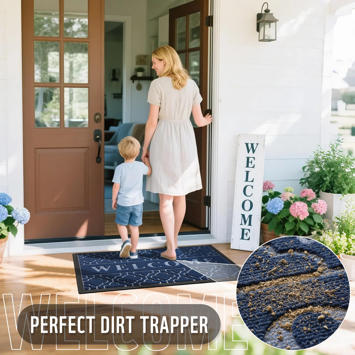 Yimobra rugged sturdy blue mat withstands rain and sun