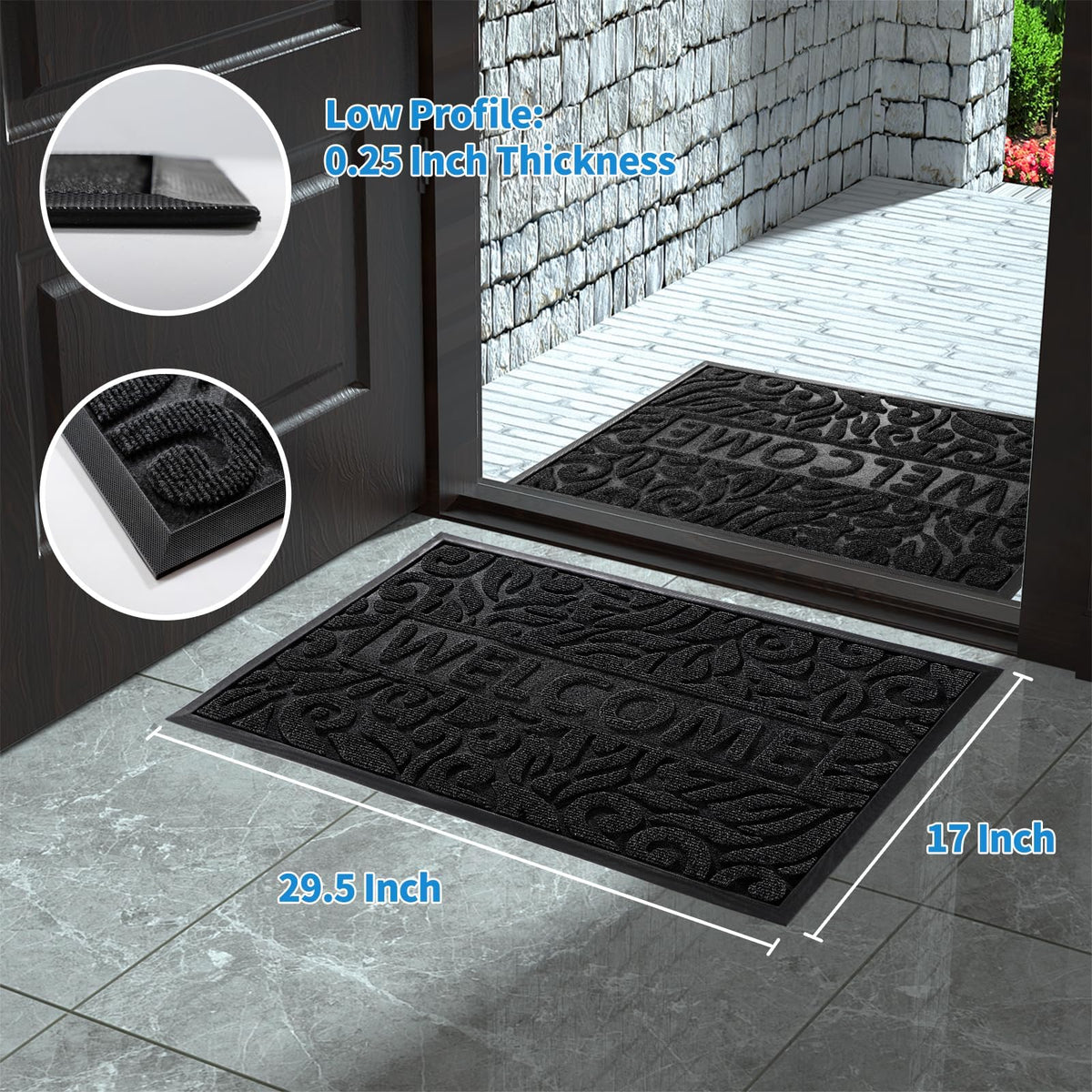 Yimobra Welcome Mat wide-use design suits indoor and outdoor entry areas.