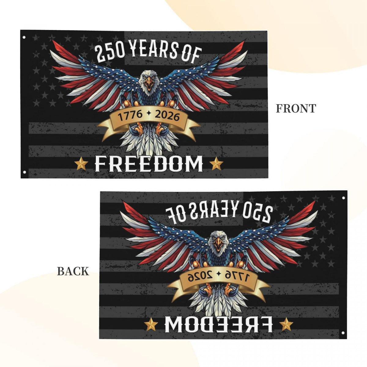 Double-stitched edges on the YINGFAN flag offer outdoor durability