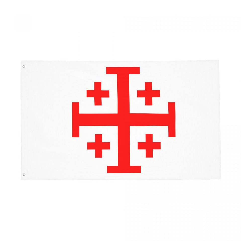 YINGFAN Jerusalem Cross flag 3x5ft ideal for outdoor displays