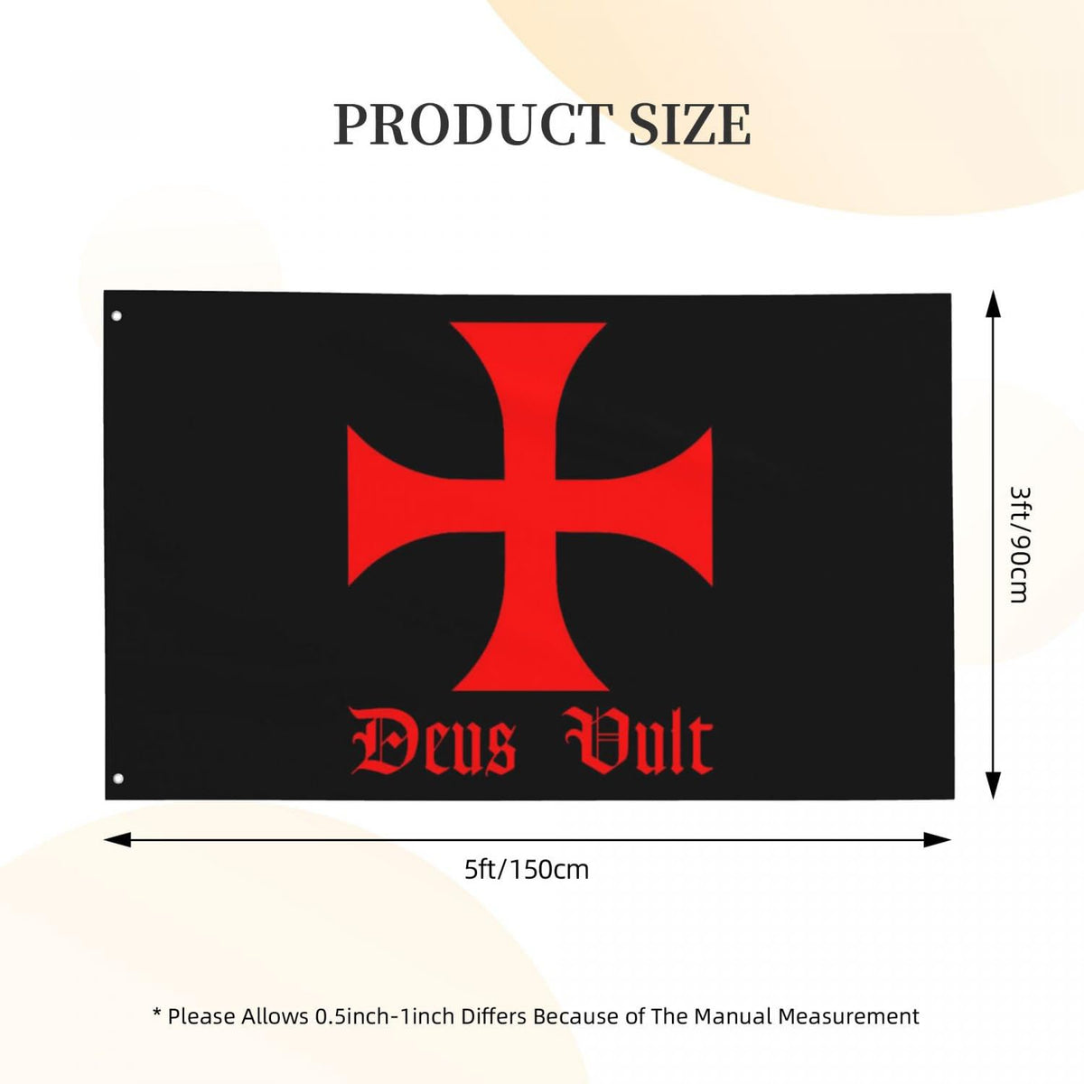 YINGFAN Knights Templar flag for dramatic wall or pole displays