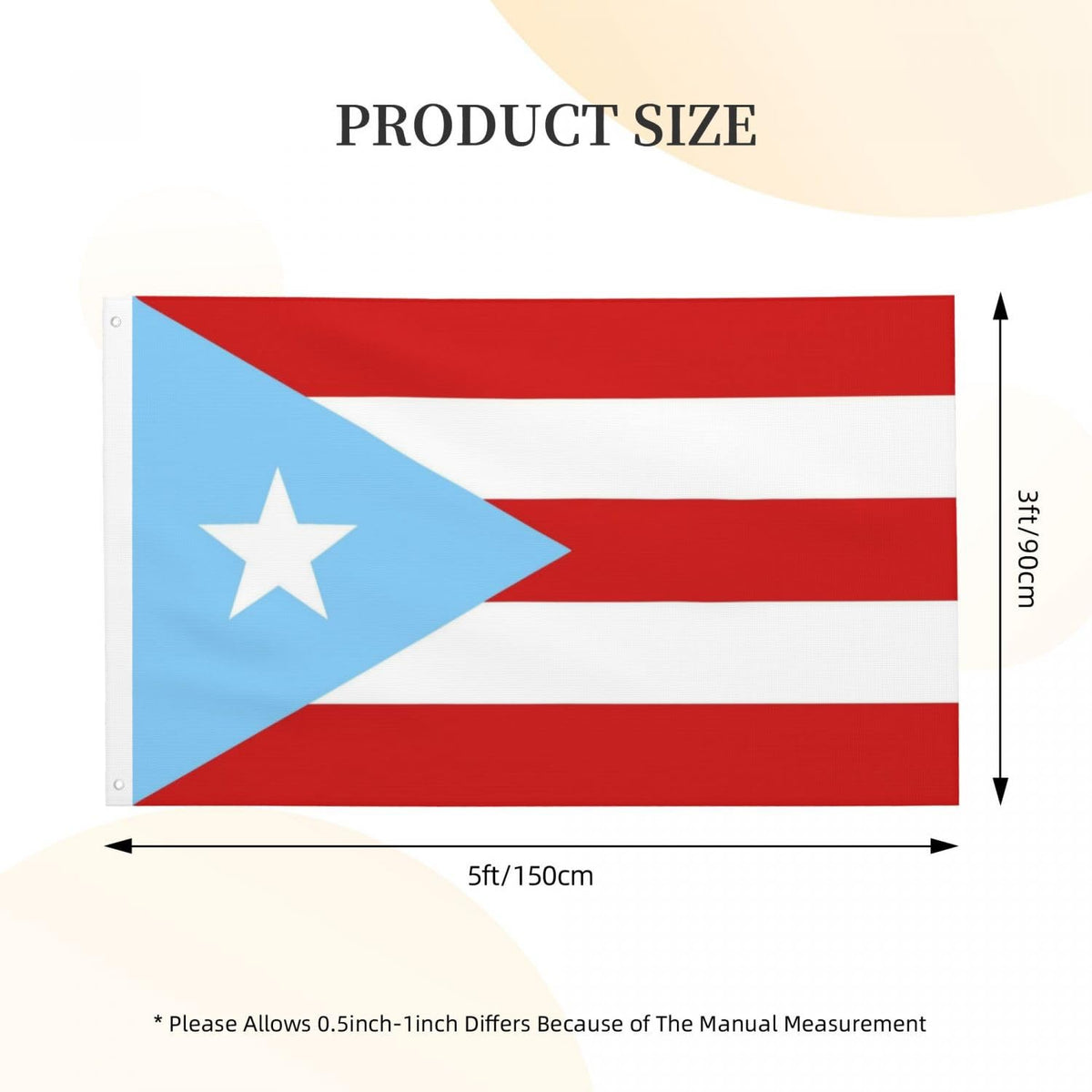 YINGFAN Puerto Rico flag durable double-stitching keeps edges strong during windy days
