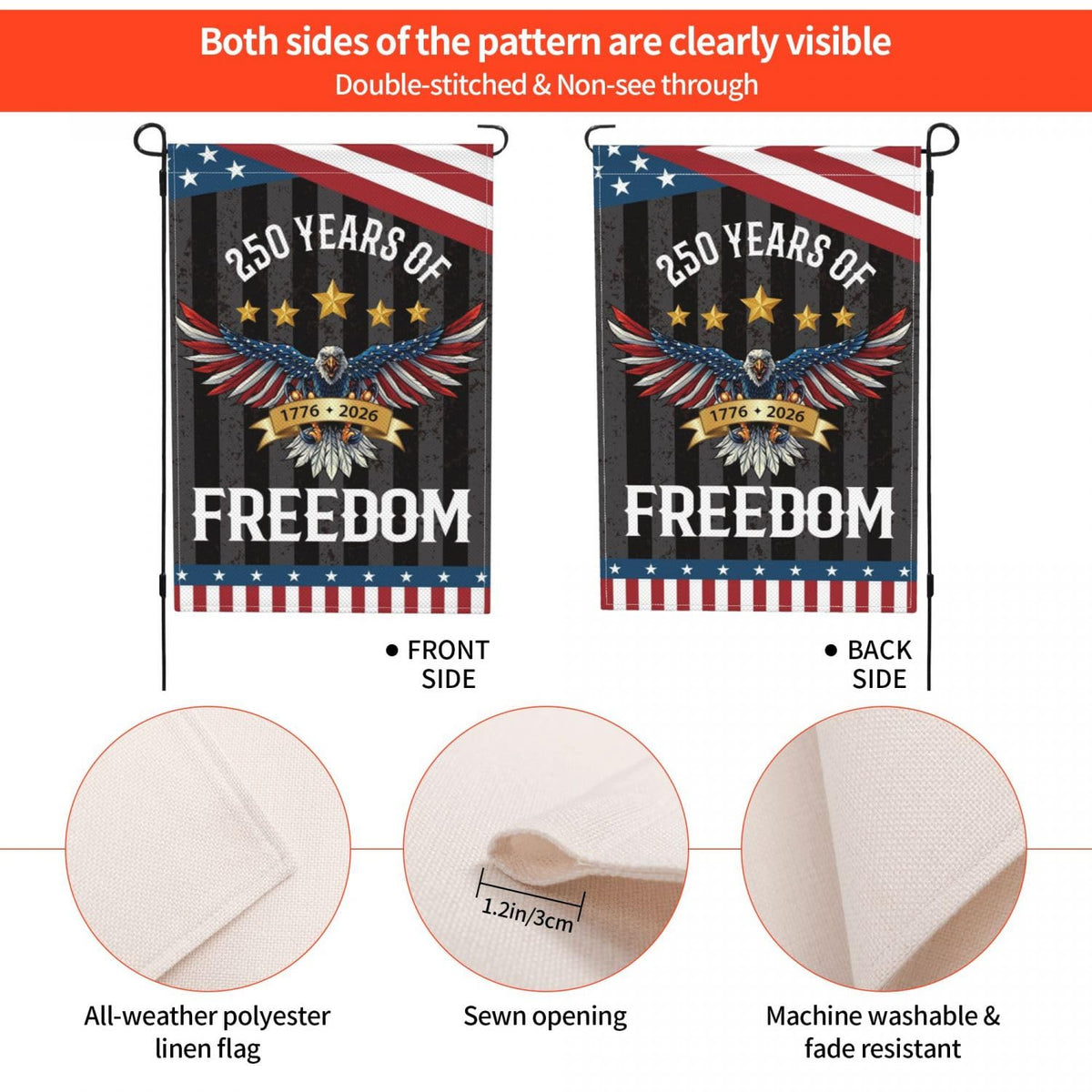 YINGFAN weather-resistant linen flag designed for year-round outdoor use