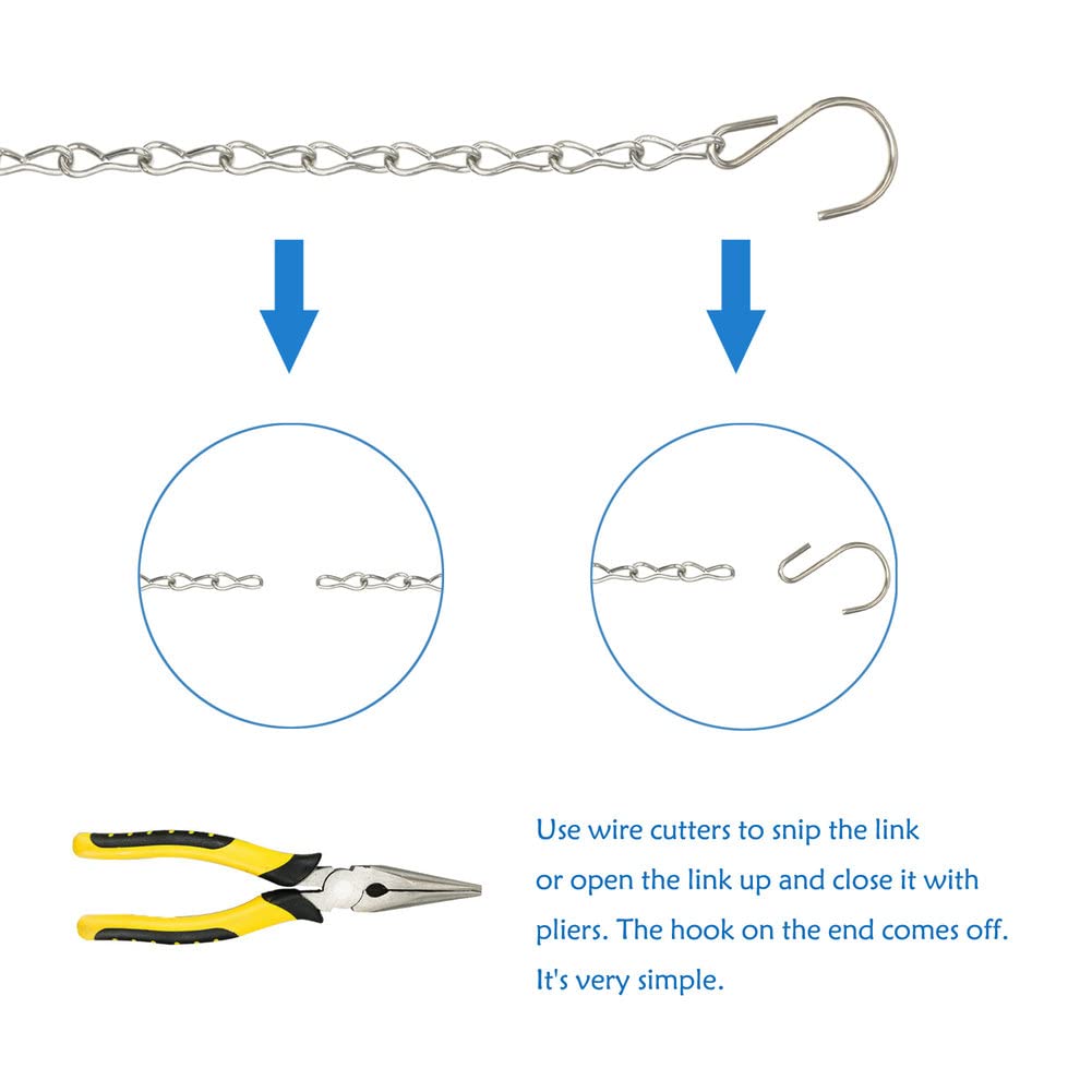 YINGFENG chain for wind chimes shows adjustable length and rust resistance.