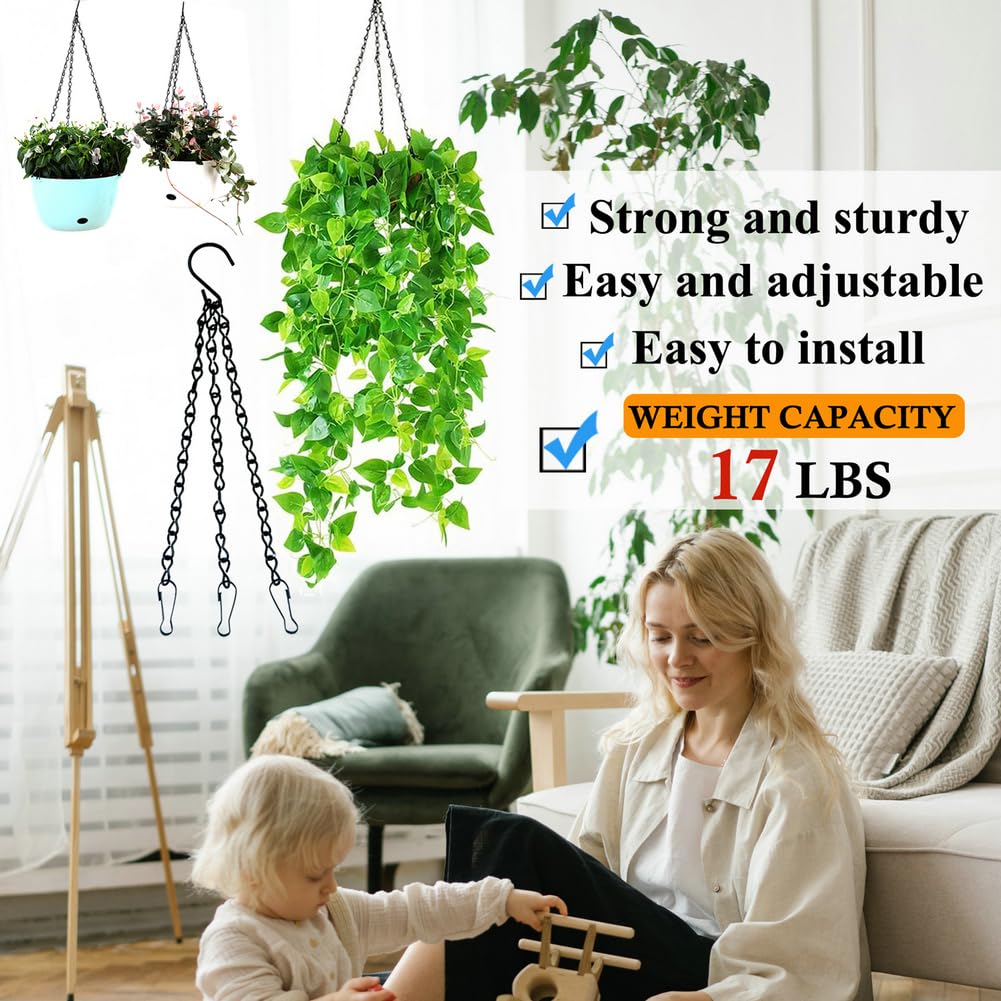 YINGFENG 13 screw hooks provide sturdy wall or ceiling mounting options.