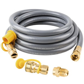 YINGKESI 15 ft natural gas hose with quick connect for easy outdoor grill setup