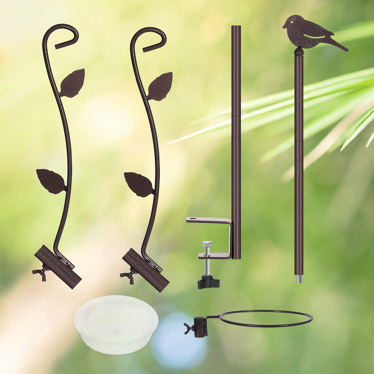 YINGYM durable metal pole for long-lasting outdoor bird feeding setup.