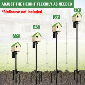 YINGYM bird feeder pole with side view and two hooks for versatile placement