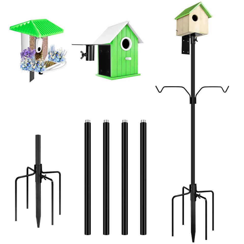 YINGYM 79-inch bird feeder pole viewed from the top for a stable outdoor setup