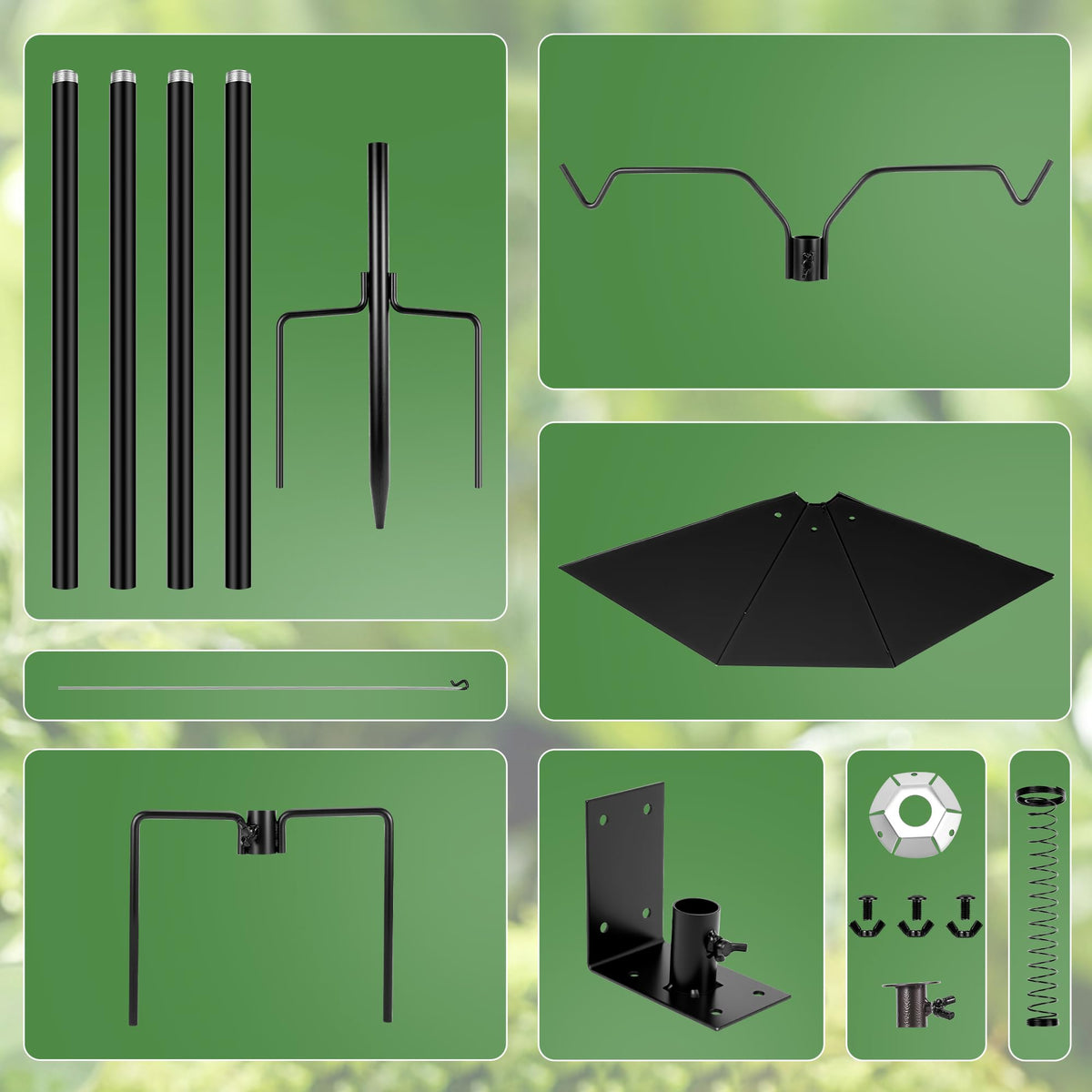 YINGYM bird feeder pole with two hooks for extra feeding options