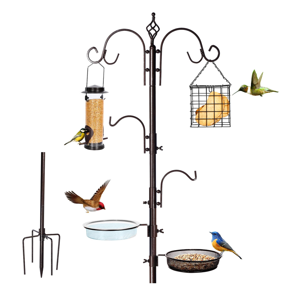 YINGYM bird feeding station pole 87-inch offers versatile outdoor feeding options.