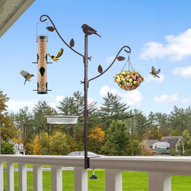 YINGYM bird feeder planter hanger adds decorative, practical garden accents.