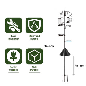 YINGYM heavy-duty metal pole stand provides durable, weather-ready support.