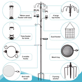 YINGYM high-height 94-inch pole enables birds to feed from a distance.