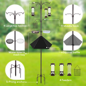 YINGYM wide 19-inch squirrel baffle prevents climbing and protects feeders.