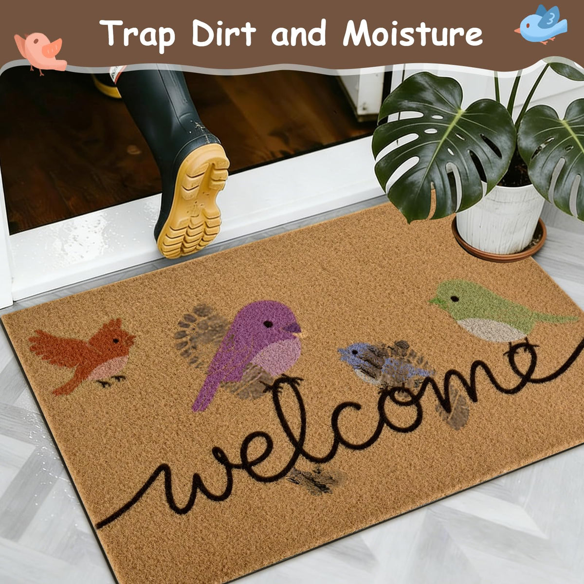 Yinhua Low-profile 17x30 Door Mat fits under doors while withstanding high traffic
