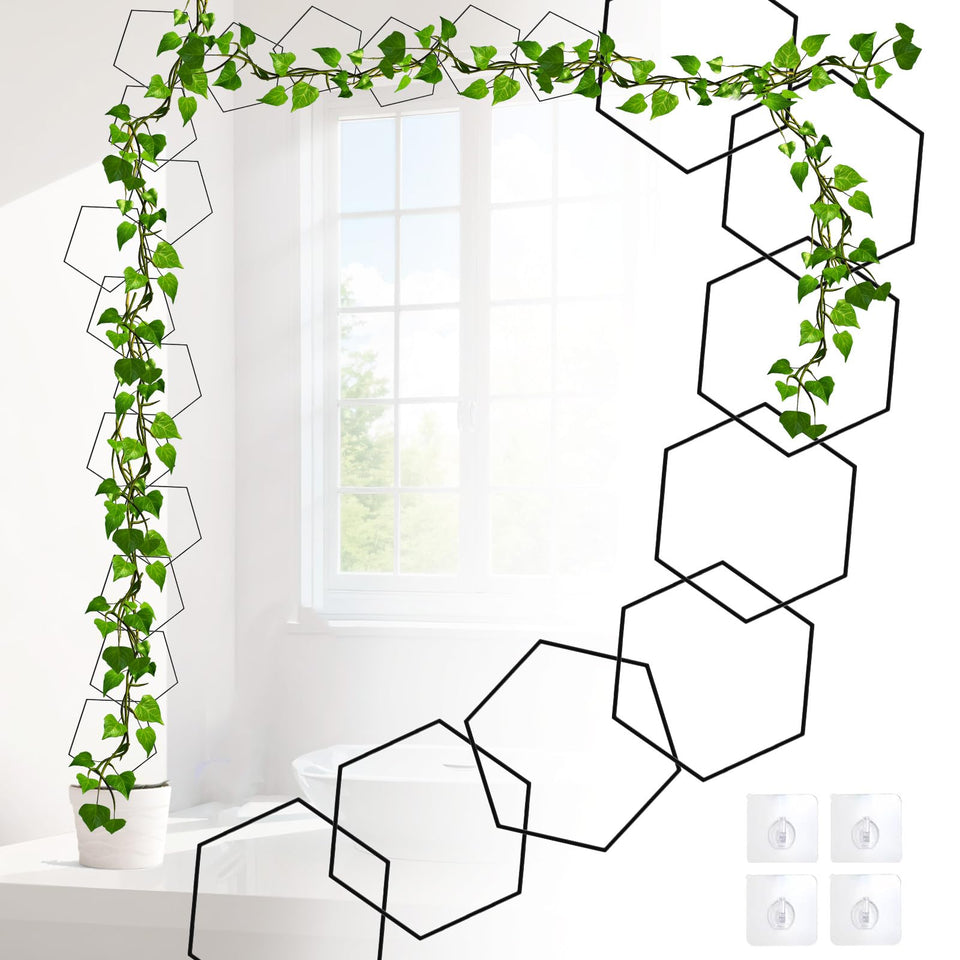 Yinjupu 20pcs hexagonal trellis set for modular support of climbing plants.
