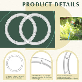 Yinkin wind chime top ring transparent suits patio garden displays.