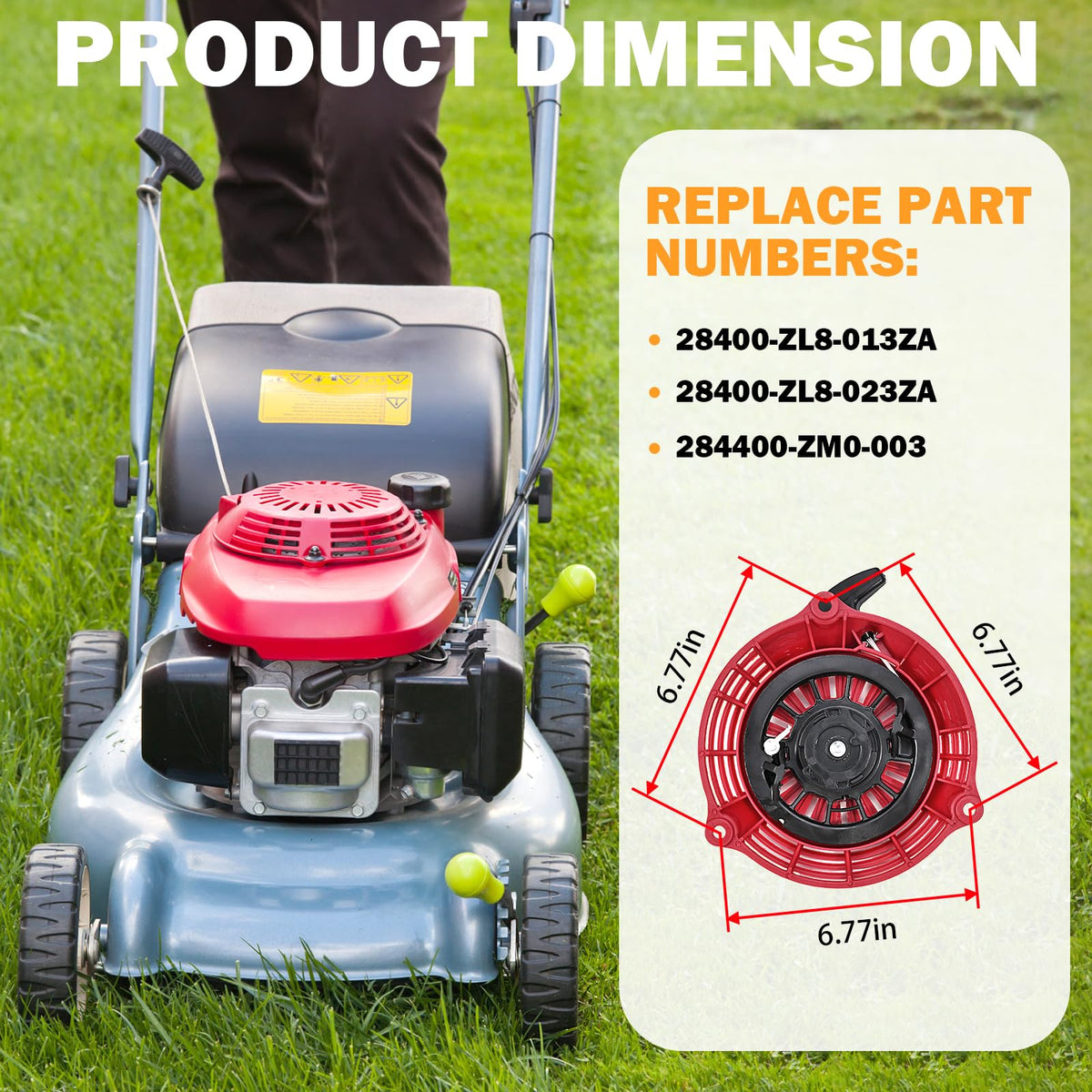 Yinlowa HRX217HXA compatible starter improving mower starting convenience