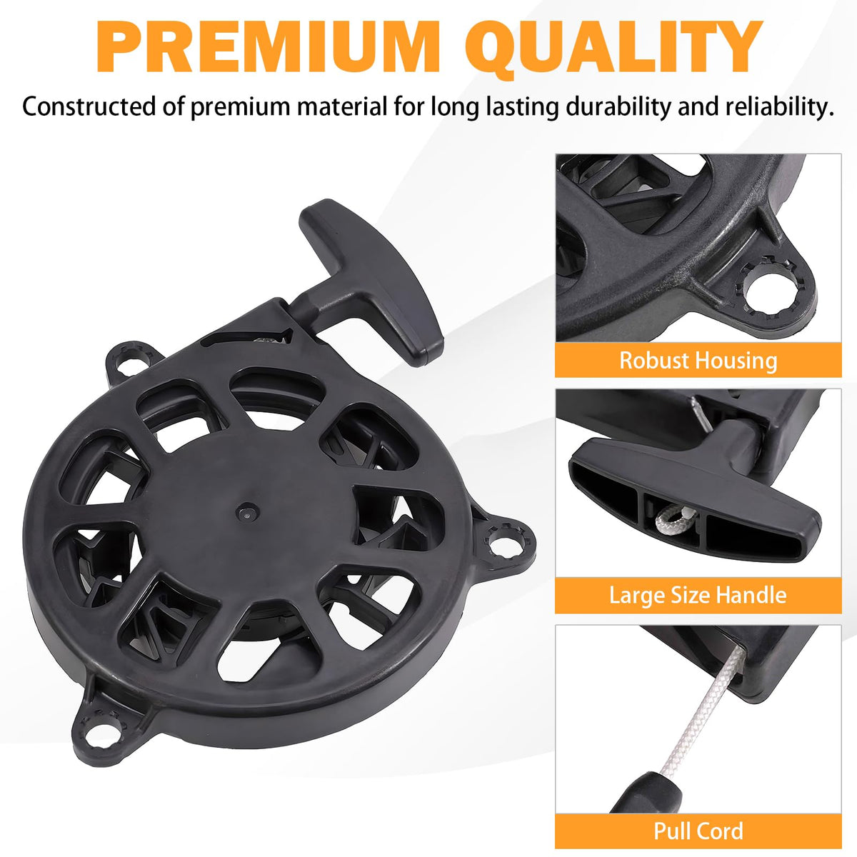 Yinlowa recoil pull starter for HRX217 K6, plug-and-play installation with no modifications required.