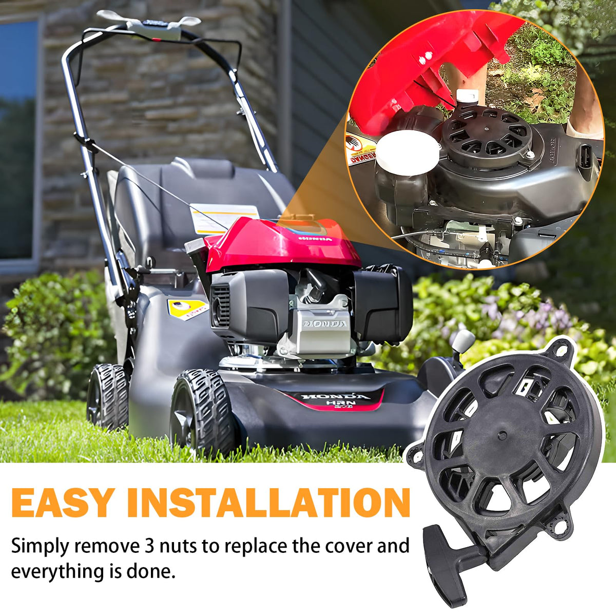 Yinlowa plug-and-play starter, direct OE replacement for seamless mower start.