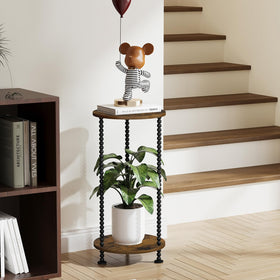 YINMIT corner plant stand with metal legs demonstrating stable, stylish corner decor