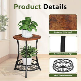 YINMIT indoor-outdoor plant table placed on a balcony with plants