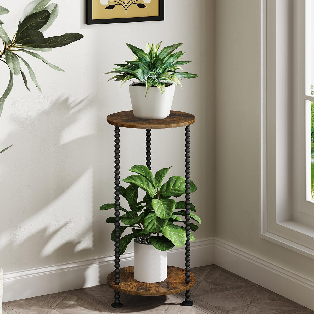 YINMIT indoor plant table provides versatile surface for books or decor
