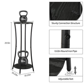 YINMIT round plant stand black-plank shelves create a sleek, durable display