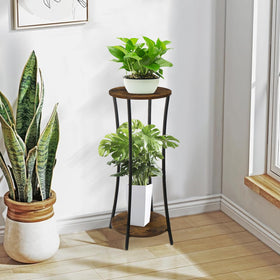YINMIT round plant stand in a living room setup with greenery